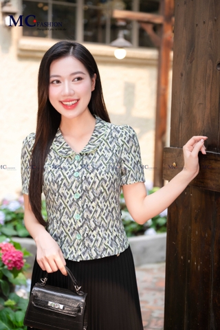 ÁO SƠ MI THỜI TRANG HỌA TIẾT GẠCH ĐỨT AT196