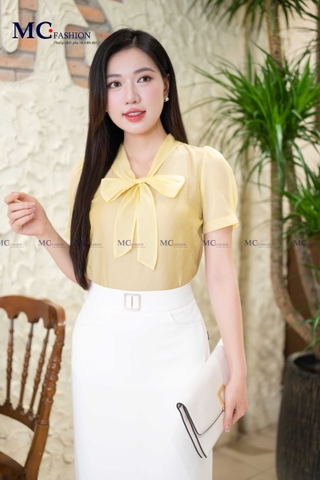 ÁO SƠ MI THỜI TRANG CỔ PHỐI NƠ AT192