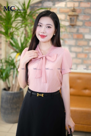 ÁO SƠ MI THỜI TRANG CỔ PHỐI NƠ AT192