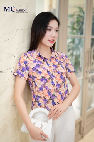SƠ MI THỜI TRANG HỌA TIẾT HOA AT191