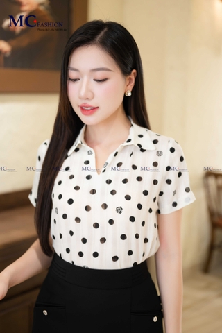 SƠ MI THỜI TRANG CHẤM BI AT198