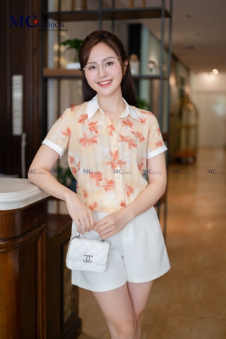 SƠ MI THỜI TRANG HỌA TIẾT HOA AT200