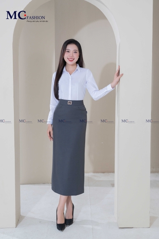 ÁO SƠ MI NỮ TRẮNG DÀI TAY AB105