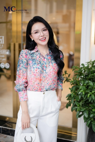 ÁO THỜI TRANG HỌA TIẾT HOA AT219