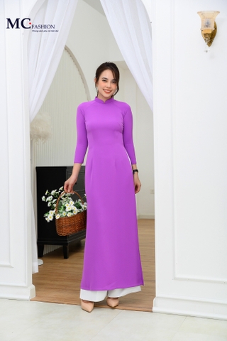 Áo dài AD100 tím (Không gồm quần)- Vẻ đẹp kết hợp giữa truyền thông và hiện đại