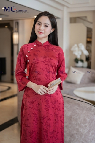 Set áo dài gấm công sở AD105 và quần QD100