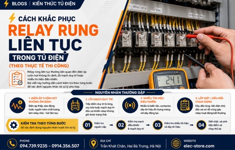 ⚡ Cách khắc phục relay rung liên tục trong tủ điện (theo thực tế thi công)