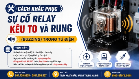 🔧 Cách khắc phục sự cố Relay kêu to và rung (Buzzing) trong tủ điện
