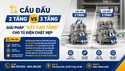 🏗️ Cầu đấu 2 tầng vs 3 tầng: Giải pháp “xây cao tầng” cho tủ điện chật hẹp