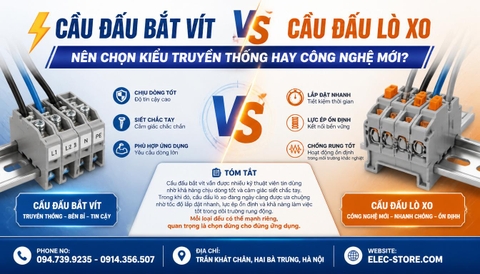 ⚡ Cầu đấu bắt vít vs cầu đấu lò xo: Nên chọn kiểu truyền thống hay công nghệ mới?