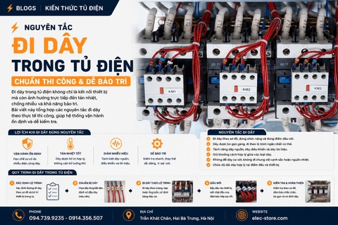 ⚡ Nguyên tắc đi dây trong tủ điện (chuẩn thi công & dễ bảo trì)