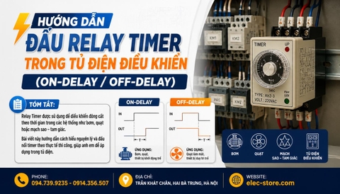 ⚡ Hướng dẫn đấu relay timer trong tủ điện điều khiển (On-Delay / Off-Delay)
