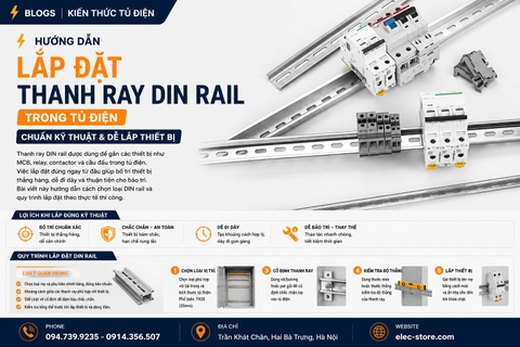 ⚡ Hướng dẫn lắp đặt thanh ray DIN rail trong tủ điện (chuẩn kỹ thuật & dễ lắp thiết bị)