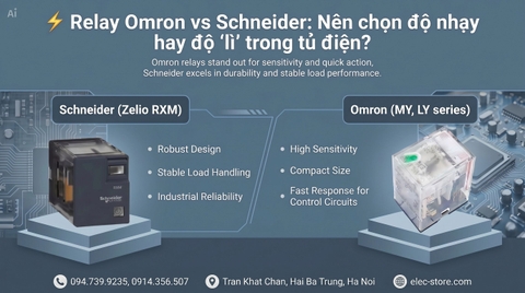 ⚡ Relay Omron vs Schneider: Nên chọn độ nhạy hay độ “lì” trong tủ điện?