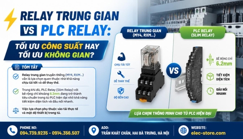 ⚡ Relay trung gian vs PLC Relay: Tối ưu công suất hay tối ưu không gian?