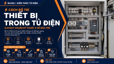 ⚡ Cách bố trí thiết bị trong tủ điện (layout chuẩn kỹ thuật & dễ bảo trì)