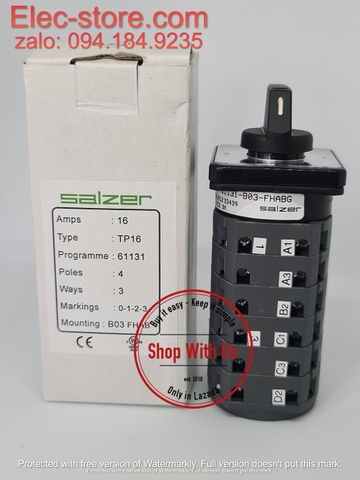 Chuyển mạch 0-1-2-3 - Công tắc xoay 0-1-2-3 TP16 61131 - Chuyển mạch 3 vị trí 1 Off Ấn Độ - Chuyển mạch 0-1-2-3 Salzer - chuyển mạch Salzer