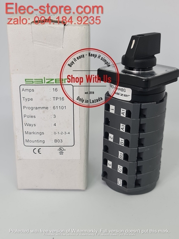 Chuyển mạch 0-1-2-3-4 - Công tắc xoay 0-1-2-3-4 TP16 61101 - Chuyển mạch 4 vị trí 1 Off Ấn Độ - Chuyển mạch 0-1-2-3-4 Salzer - chuyển mạch Salzer