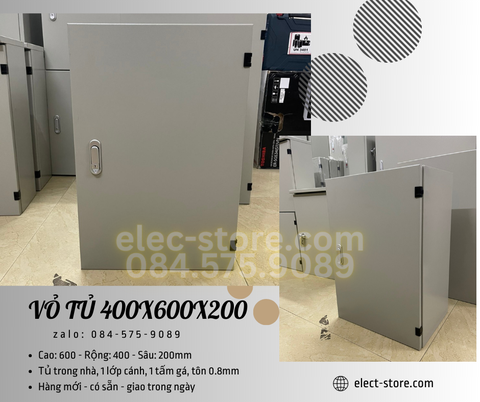 Vỏ Tủ Trong Nhà 400x600x200mm - Vỏ Tủ Điện Công Nghiệp 400x600x200mm - Vỏ Tủ Tôn 40x60x20cm