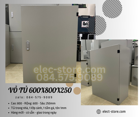 Vỏ Tủ Trong Nhà 600x800x250mm - Vỏ Tủ Điện Công Nghiệp 600x800x250mm - Vỏ Tủ Tôn 60x80x25cm