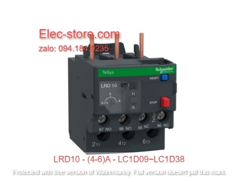 Relay Nhiệt Schneider - LRD series - Đuôi Nhiệt Schneider LRD10 (4-6)A - rơ le nhiệt schneider