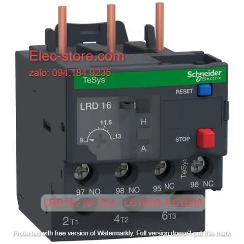 Relay Nhiệt Schneider - LRD series - Đuôi Nhiệt Schneider LRD16 (9-13A) - rơ le nhiệt schneider