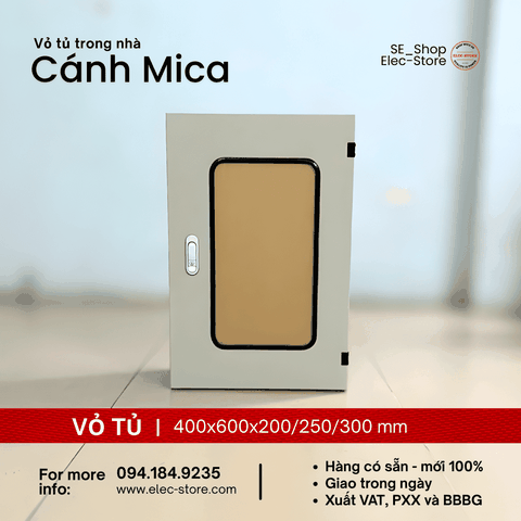 Vỏ Tủ Cánh Mica 400x600x250mm - Vỏ Tủ Điện Mặt Trời 400x600x250mm - Vỏ Tủ 40x60x25cm