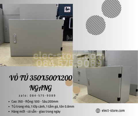 Vỏ Tủ Ngang 500x350x200mm - Vỏ Tủ Điện Công Nghiệp Ngang 500x350x200mm - Vỏ Tủ Tôn Ngang 50x35x20cm