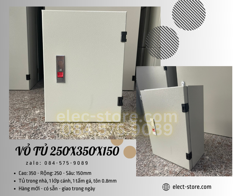 Vỏ Tủ Trong Nhà 250x350x150mm - Vỏ Tủ Điện Công Nghiệp 250x350x150mm - Vỏ Tủ 25x35x15cm