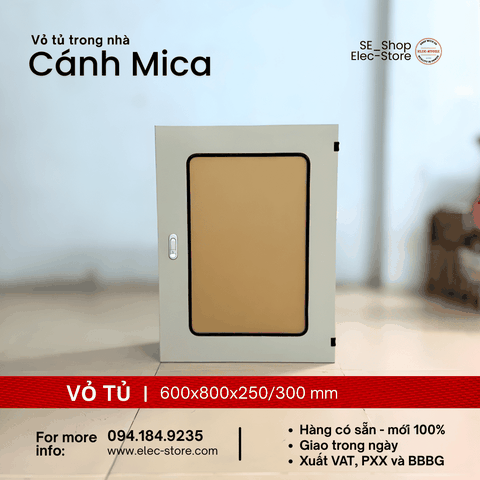 Vỏ Tủ Cánh Mica 600x800x250mm - Vỏ Tủ Điện Mặt Trời 600x800x250mm - Vỏ Tủ 60x80x25cm