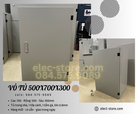 Vỏ Tủ Trong Nhà 500x700x300mm - Vỏ Tủ Điện Công Nghiệp 500x700x300mm - Vỏ Tủ Tôn 50x70x30cm