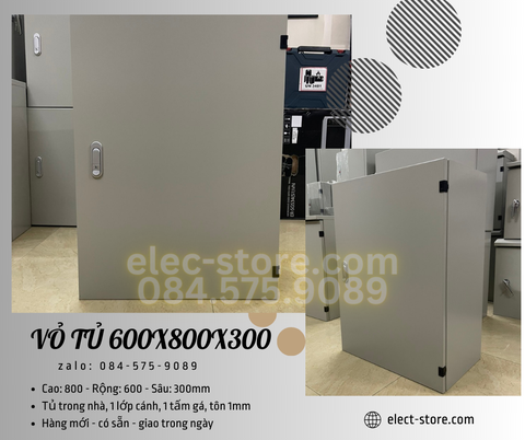 Vỏ Tủ Trong Nhà 600x800x300mm - Vỏ Tủ Điện Công Nghiệp 600x800x250m300m - Vỏ Tủ Tôn 60x80x30cm