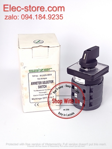 Chuyển mạch Ampe - Công tắc xoay Ampe TP16 61325 - Chuyển mạch 4 vị trí Ấn Độ - Chuyển mạch Ampe Salzer - chuyển mạch Salzer