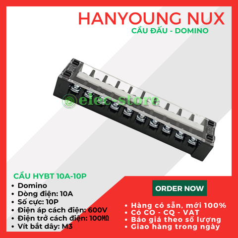 Cầu Đấu Hanyoung HYBT - Cầu Đấu HYT - Cầu Đấu 10A 10P Hàn Quốc -  HYBT 1010 Hanyoung Nux