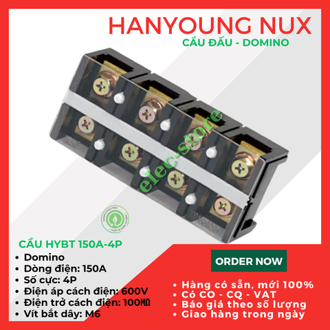 Cầu Đấu Hanyoung HYBT - Cầu Đấu HYT - Cầu Đấu 150A 4P Hàn Quốc -  HYBT 1504 Hanyoung Nux