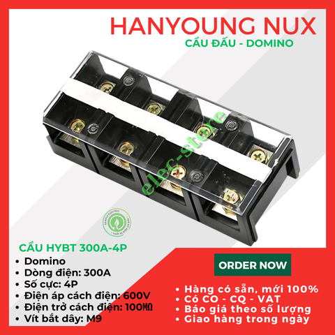 Cầu Đấu Hanyoung HYBT - Cầu Đấu HYT - Cầu Đấu 300A 4P Hàn Quốc -  HYBT 3004 Hanyoung Nux