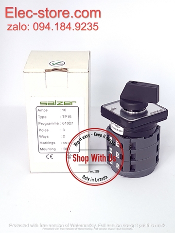 Chuyển mạch ON-OFF-ON - Công tắc xoay ON-OFF-ON TP16 61027 - Chuyển mạch 3 vị trí Ấn Độ - Chuyển mạch On/Off/On Salzer - chuyển mạch Salzer