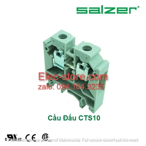 Cầu đấu dây mắt rời CTS10 - Cầu đấu mắt rời  1.5-10mm² 57A 750V - Cầu đấu mắt rời dùng cho dây 10mm - Cầu đấu connectech Salzer