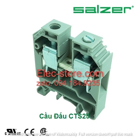 Cầu đấu dây mắt rời CTS25 - Cầu đấu mắt rời : 6-25mm² 101A 750V - Cầu đấu mắt rời dùng cho dây 25mm - Cầu đấu connectech Salzer