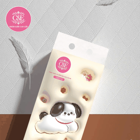 [THÙNG 4 BỊCH] Khăn Giấy Rút Cao Cấp C&E Cute Dog 1280 Tờ - 4 Lớp Tiện Dụng, Khăn Giấy Đa Năng, Khăn Giấy Ăn, Thấm Nhanh Tốt, Dùng Cho Gia Đình Và Văn Phòng Giấy Vệ Sinh giay  rut
