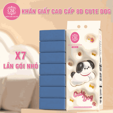 [THÙNG 4 BỊCH] Khăn Giấy Rút Cao Cấp C&E Cute Dog 1280 Tờ - 4 Lớp Tiện Dụng, Khăn Giấy Đa Năng, Khăn Giấy Ăn, Thấm Nhanh Tốt, Dùng Cho Gia Đình Và Văn Phòng Giấy Vệ Sinh giay  rut