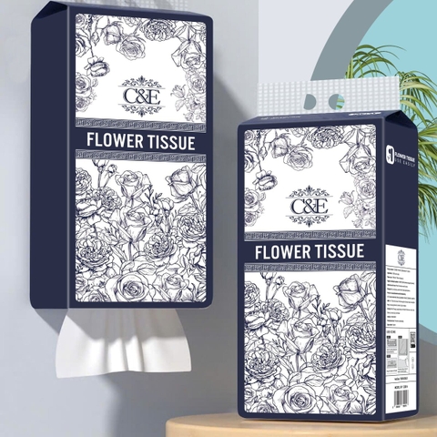 [THÙNG 6 Bịch] Khăn Giấy Ăn Cao Cấp C&E - Hoạ Tiết Flower Tissue - Phiên Bản Classic Khăn Giấy Lau Đa Năng, An Toàn Cho Làn Da Nhạy Cảm Giấy Vệ Sinh Toilet giay  rut