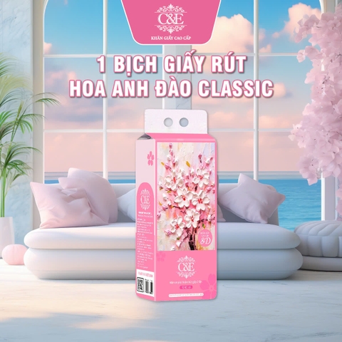 Khăn giấy treo cao cấp C&E 8D Hoa Hồng