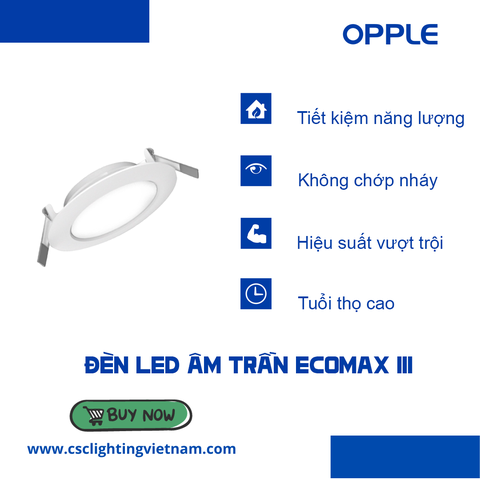 Bộ Đèn LED OPPLE Âm Trần Siêu Mỏng EcoMax III - Tròn