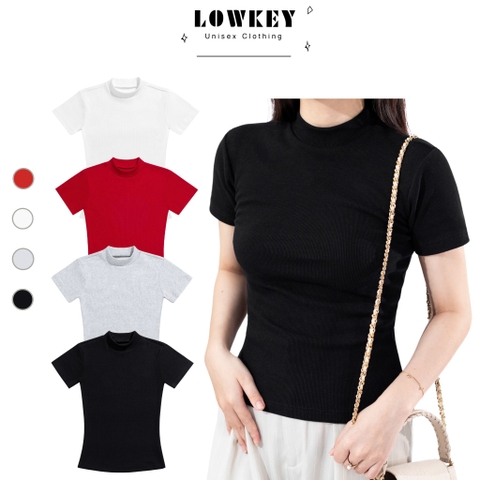 K5203 - ÁO THUN CỔ LỌ BASIC FORM ÔM BODY CHẤT VẢI THUN GÂN COTTON CO GIÃN MÁT