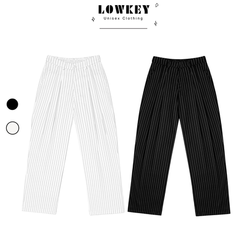 K2006 QUẦN ỐNG RỘNG SỌC ĐEN TRẮNG VẢI