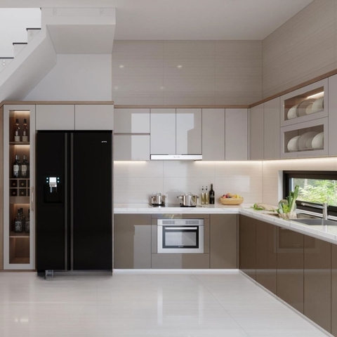 Tủ bếp đơn giản sang trọng