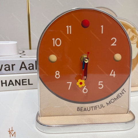 Tranh Đồng Hồ Bowny Clock Để Bàn Nhỏ Dễ Thương; Decor Góc Học Tập; Góc Làm Việc; Quà Tặng Độc Đáo Huyền My Decor DH-00391