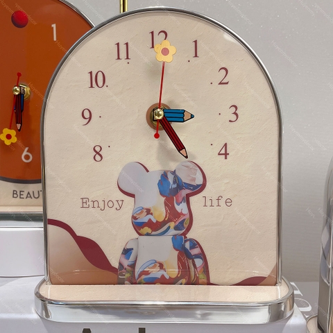 Tranh Đồng Hồ Bowny Clock Để Bàn Nhỏ Dễ Thương; Decor Góc Học Tập; Góc Làm Việc; Quà Tặng Độc Đáo Huyền My Decor DH-00389
