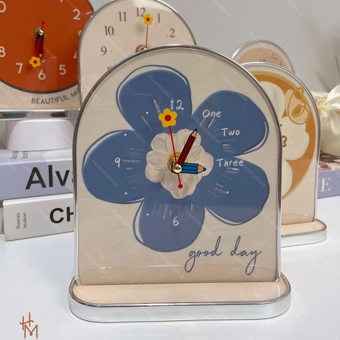 Tranh Đồng Hồ Bowny Clock Để Bàn Nhỏ Dễ Thương; Decor Góc Học Tập; Góc Làm Việc; Quà Tặng Độc Đáo Huyền My Decor DH-00390